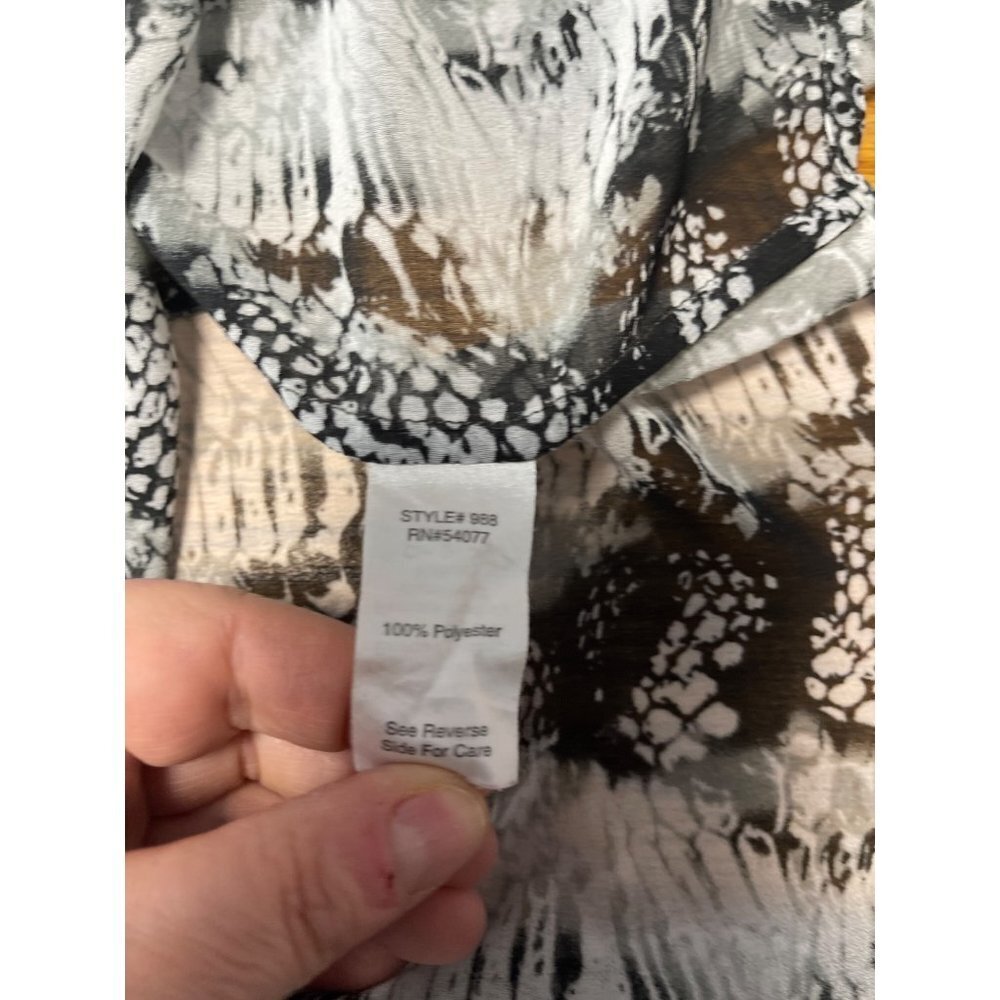 Cabi Python Snake Print Sheer Button Top Chiffon … - image 7